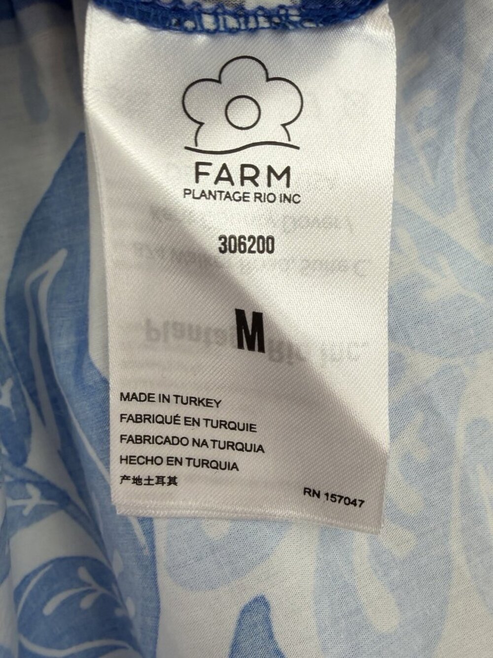 Farm Rio Full of Flowers Blue Midi Dress size M Medium Sleeveless Tiered Bustier - Picture 14 of 16